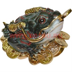 Жаба Фен Шуй с монетой из фарфора 8 см высота (40301) - фото 93446