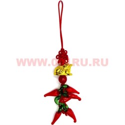 Подвеска Фэншуй "жабка золотая с перцами" 10 шт/упаковка - фото 94021