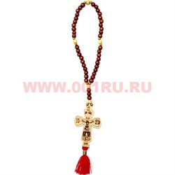 Четки с крестом длина 30 см 5 светлых бусин 50 шт/упаковка - фото 94648