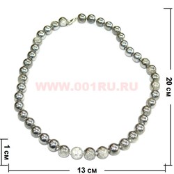 Бусы из кварца размер 10 серебристый цвет - фото 96940