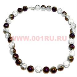 Бусы из кварца размер 12 серебристо-сиреневый цвет - фото 97052