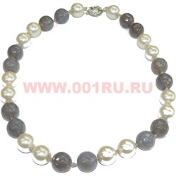 Бусы "Майорка" с натур.агатом 50-52см размер 14 серый цвет - фото 97185