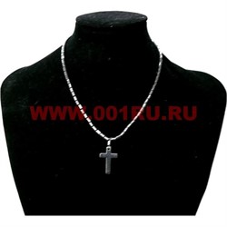 Подвеска из гематита "крестик" - фото 97360