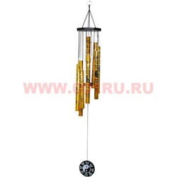 Музыка ветра 8 трубок (8M0105-2) Инь Ян золотая - фото 98466