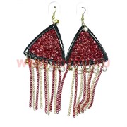 Серьги (H-3) треугольники коралловые 12 пар в упаковке