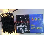 Гирлянда 100 LED ламп 10 м белый теплый свет