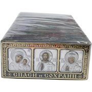 Икона-оберег "тройка" на липучке серебряный фон 50 шт/уп