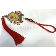 Амулет металлический буддийский с красными нитками с рисунками