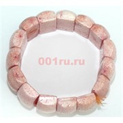 Браслет из губчатого коралла розовый прямоугольный