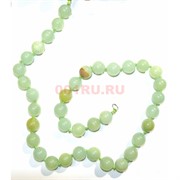 Бусы 14 мм из зеленого оникса 50 см