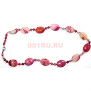 Бусы из розового коралла овальные 46 см