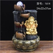 Фонтан 37 см (1614) Ганеша из полистоуна