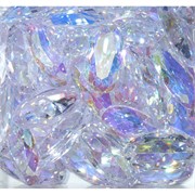 Кабошоны 15x30 овальные граненые из белого фианита
