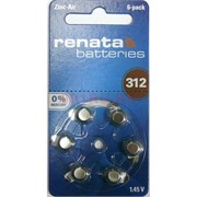 Элемент питания renata batteries ZA312 (для слуховых аппаратов) по 6 шт/уп