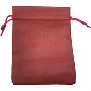 Чехол пакетик из кожзама 10x12 см красный 50 шт/упаковка