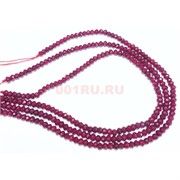 Нитка бусин граненая рондель из красного агата 38 см