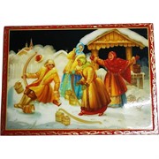 Шкатулка деревянная 16x22 см «русские мотивы»