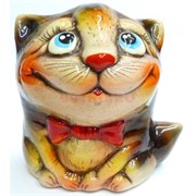 Фигурка из цветной керамики (1) Кошка с бантиком