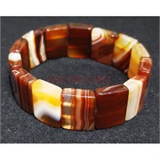Браслет из агата 19x14 мм (коричневый желтый)