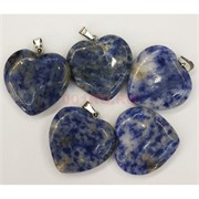 Сердце подвеска 3x3 см из содалита (цена за 1 шт)