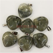 Сердце подвеска 2,5x2,5 см из лабрадора (цена за 1 шт)