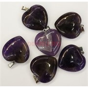 Сердце подвеска 2,5x2,5 см из аметиста (цена за 1 шт)