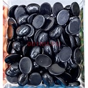 Кабошоны 12x16 овальные из черного агата
