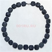 Бусы из лавы квадрат 16x16 мм 45 см