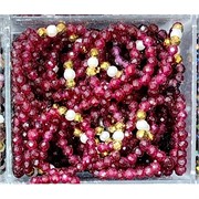 Кольцо из светлого граната бусина 3 мм граненая + экстра бусины