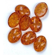 Кабошоны овальные 15x20 из янтаря коньячный насыщенный цвет