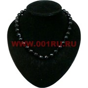 Бусы из граненого черного агата 12 мм