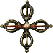 Ваджра в виде креста 7 см (латунь)