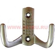 Крючок мебельный двухрожковый (10) "матовый хром", цена за 600 шт\кор