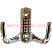 Крючок мебельный двухрожковый (10) "хром" 60 шт/упаковка