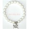Браслет из белого агата 6 мм с металлической фурнитурой