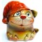 Фигурка из цветной керамики Кошка в шапочке