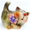 Фигурка из цветной керамики (2) Кошка с бантиком 7 см