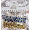 Булавка (BL-1354) два сглаза ладошка 12 шт/упаковка - фото 205695